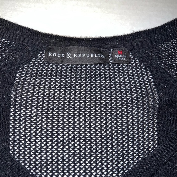 Rock & Republic Black Sparkle Long Sleeve Top - Picture 9 of 9